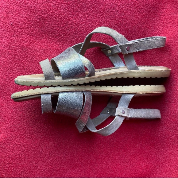 SOREL Sz 8 Ella Criss-cross Full-grain leather EVA Molded Rubber Sole Sandals - Picture 8 of 12